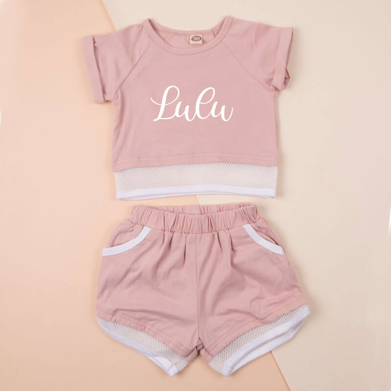 Pink Tracksuit Set For Girls (With Name Printing Option)