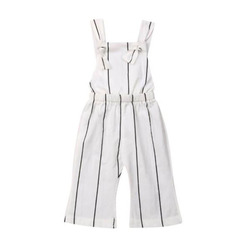 Black And White Stripes Jumpsuit For Girls