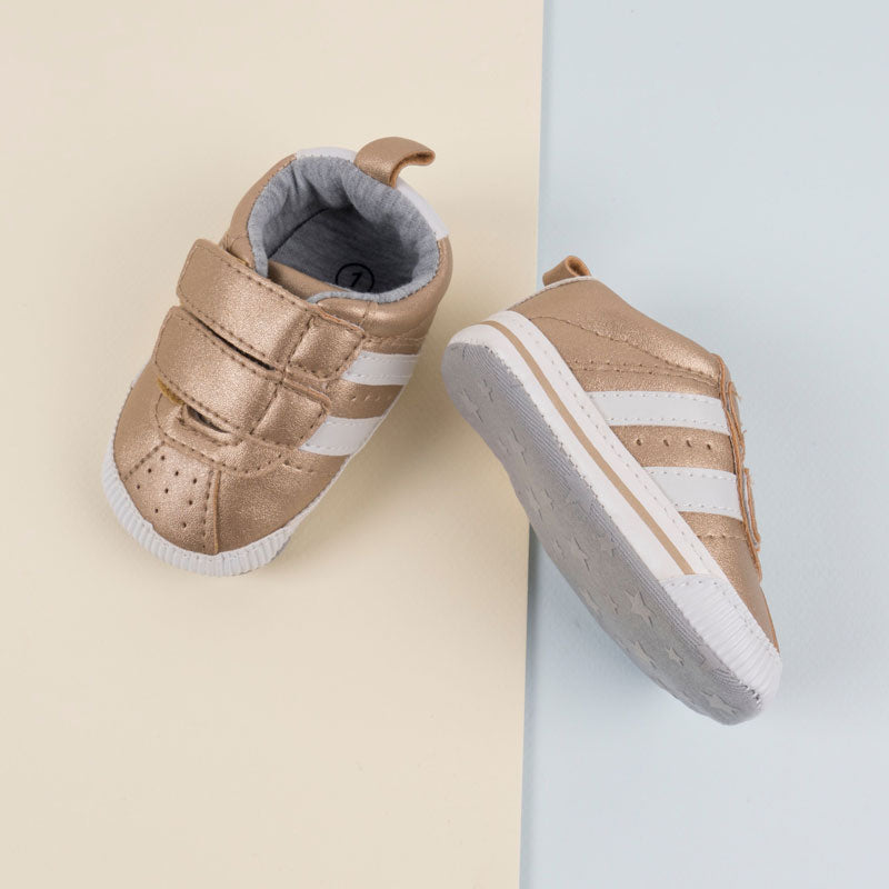 Gold Stripes Shoes For Baby