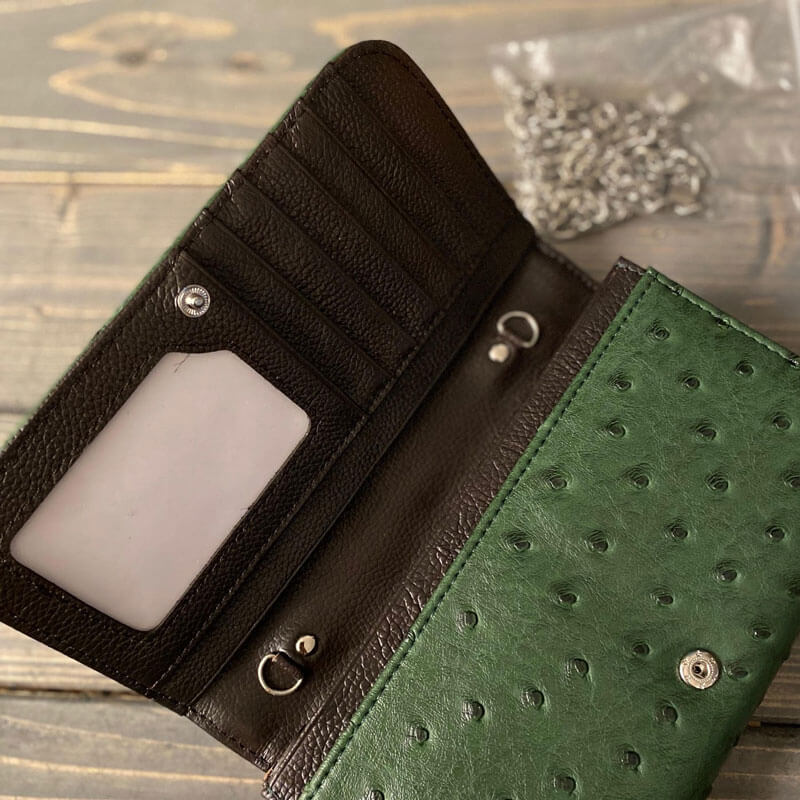 Dark Green Crocodile Skin Clutch Bag From Lulwa Al Khattaf