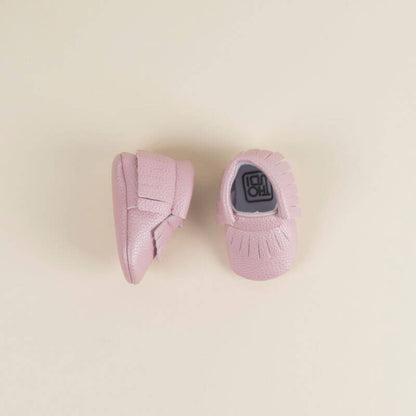 Pink Soft Leather Shoes For Babies (With Name Printing Option)