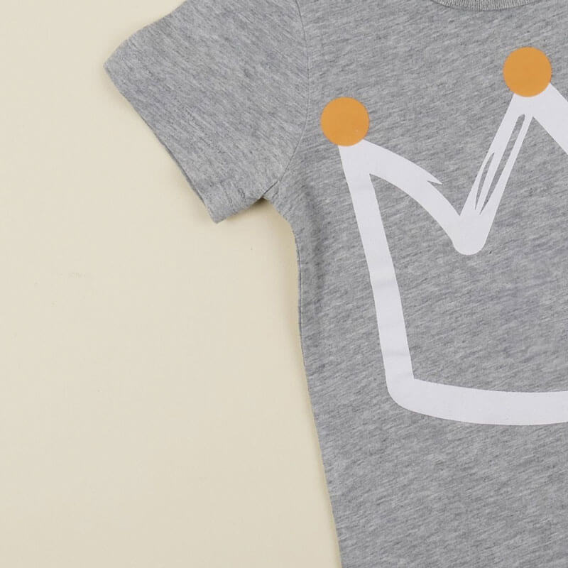 Grey T-Shirt With Crown (With Name Printing Option)