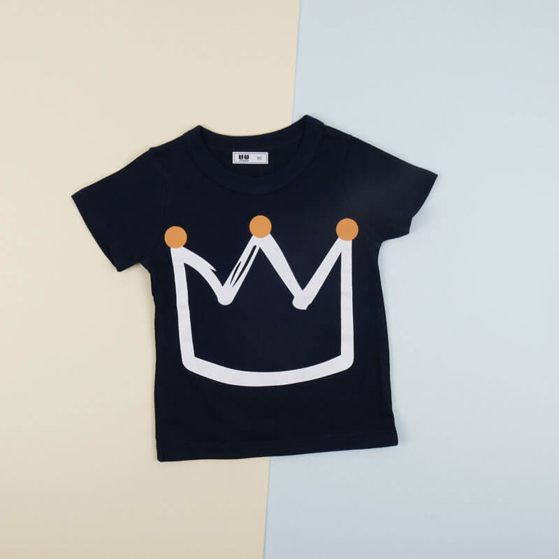 Navy Blue T-Shirt With Crown (With Name Printing Option)