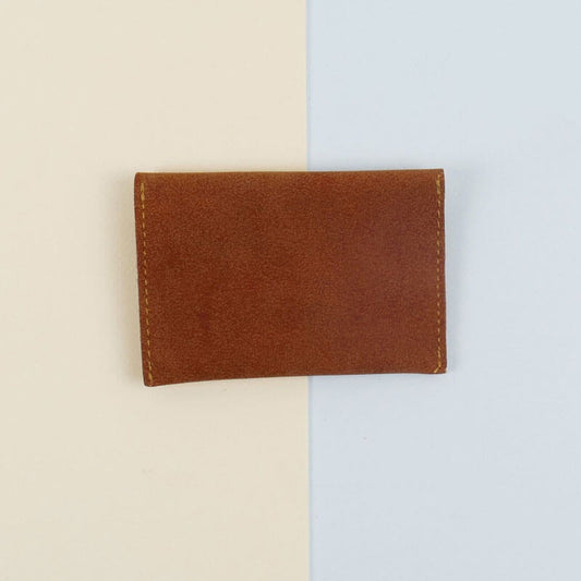 Coffee Brown Velvet Card Case (With Name Printing)