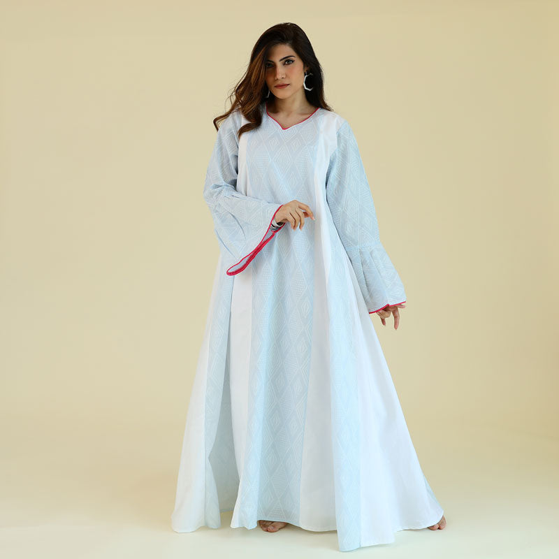 Sky Blue Printed Stripe Daraa