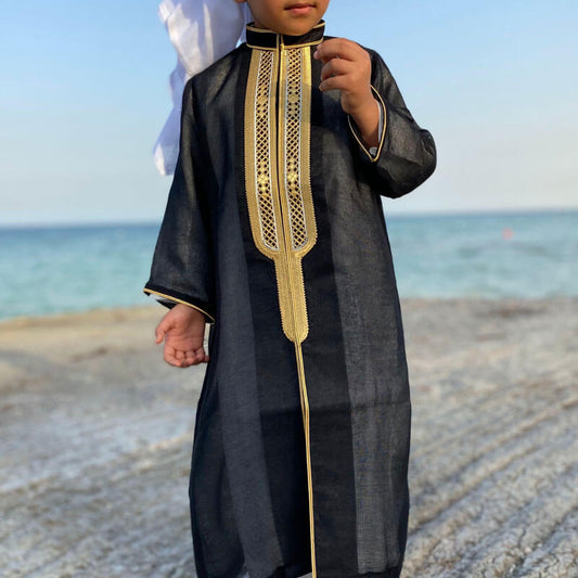 Black Dagla Malaki Al Jazeera For Boys (With Name Embroidery)