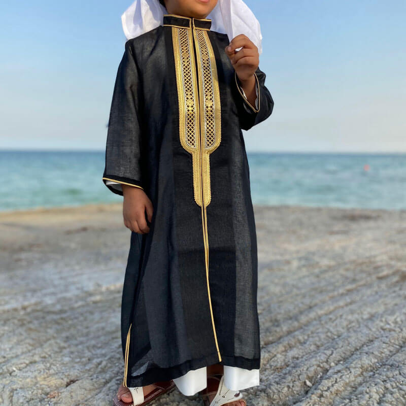 Black Dagla Malaki Al Jazeera For Boys (With Name Embroidery)