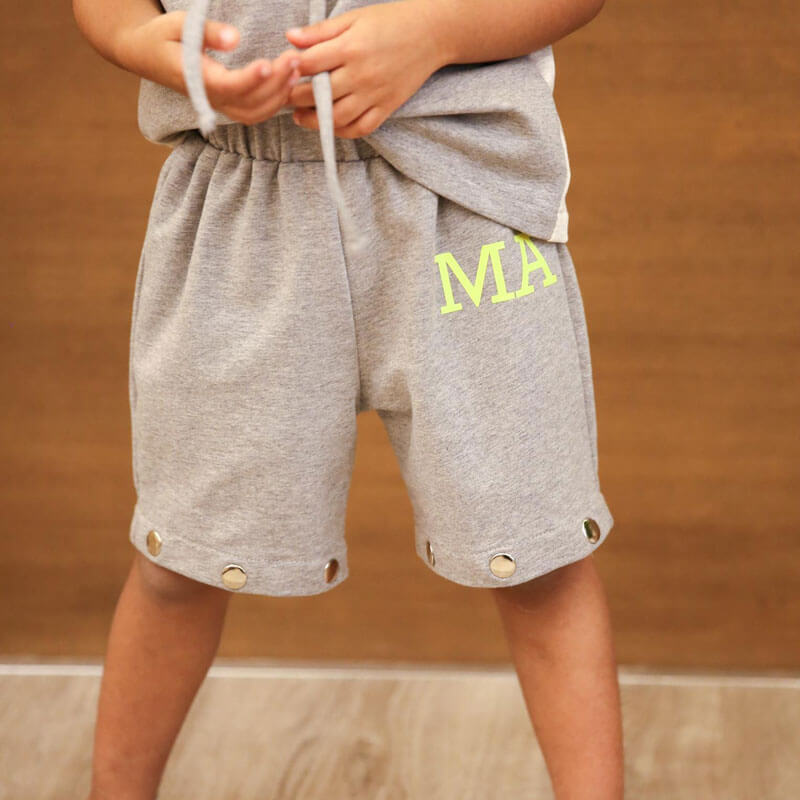 Grey Training Summer Set For Boys (With Alphabet Printing Option)