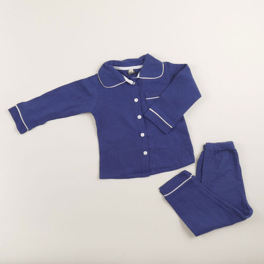 Navy Soft Pajama Set For Kids (With Name Embroidery Option)