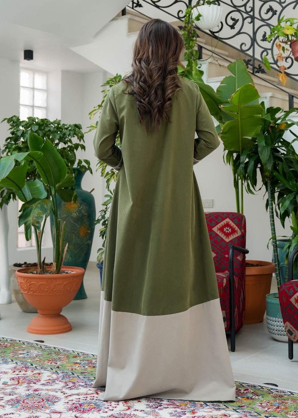 8078 Olive Green Daraa Set For Women