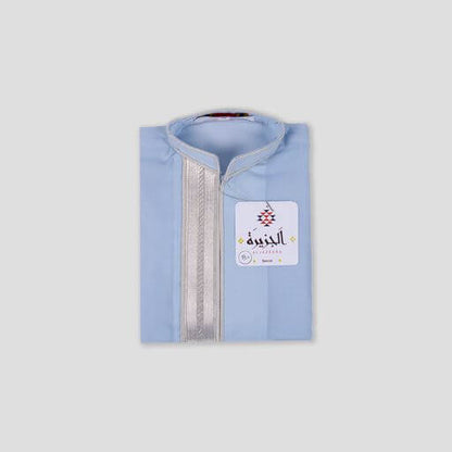 sky-blue Dagla With Silver Embroidery For Boys (With Name Embroidery Option)