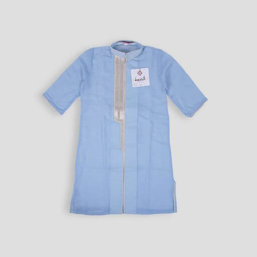 sky-blue Dagla With Silver Embroidery For Boys (With Name Embroidery Option)