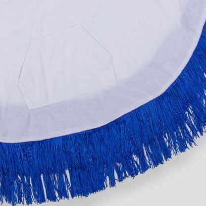 White And Blue Fringe Towel Cape For Girls (With Name Embroidery Option)