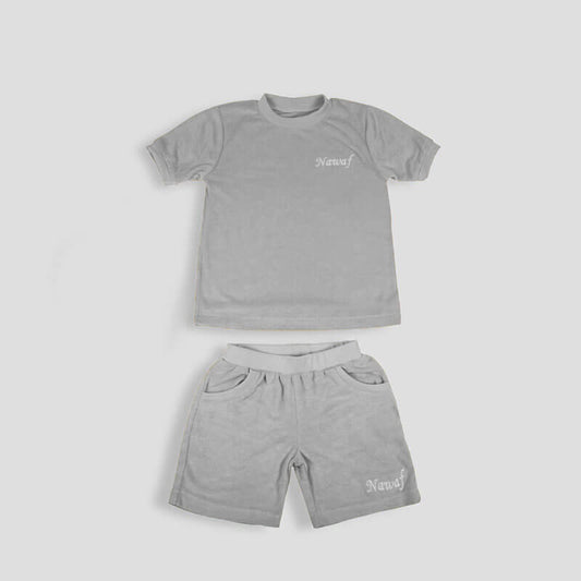 Grey Towel Set For Boys (With Embroidery Option)