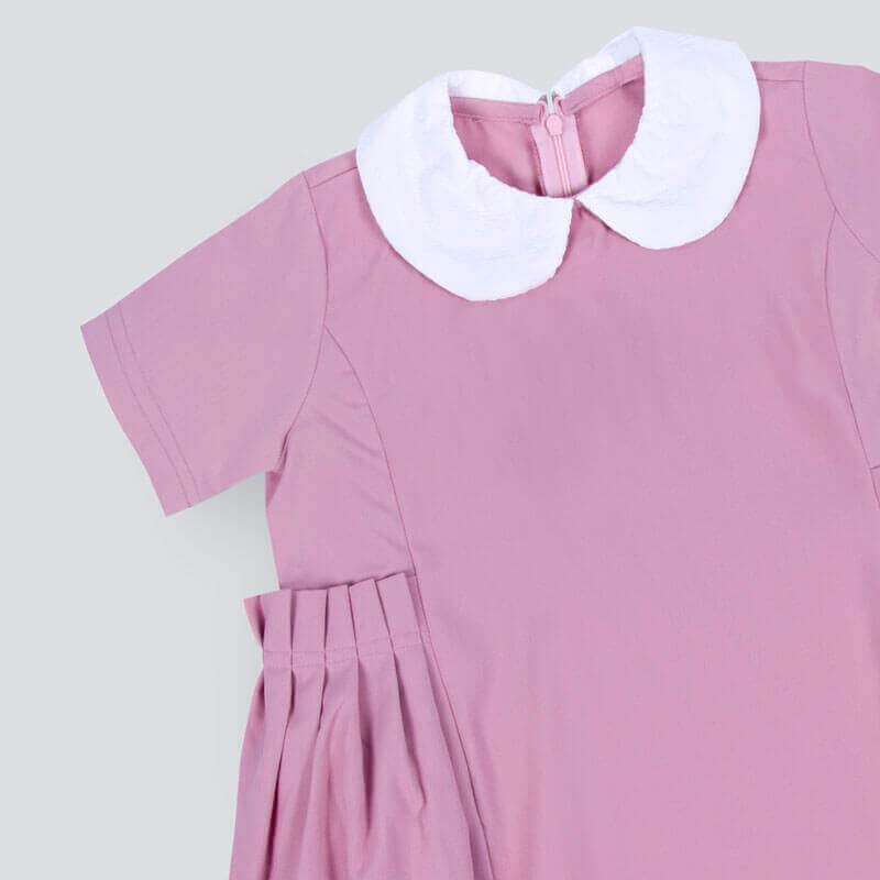 Pink Elementary School Dress For Girls BTS2 (With Name Embroidery Option)