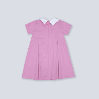 Pink Elementary School Dress For Girls BTS3 (With Name Embroidery Option)