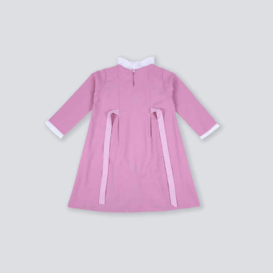 Pink Elementary School Dress For Girls BTS1 (With Name Embroidery Option)