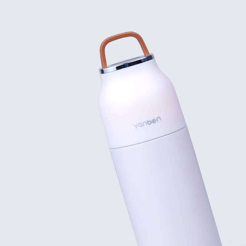 White Vacuum Water Bottle - 350ml (With Name Printing Option)