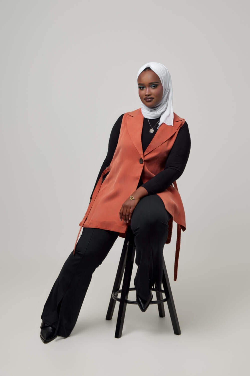 Orange Gilet Vest For Women