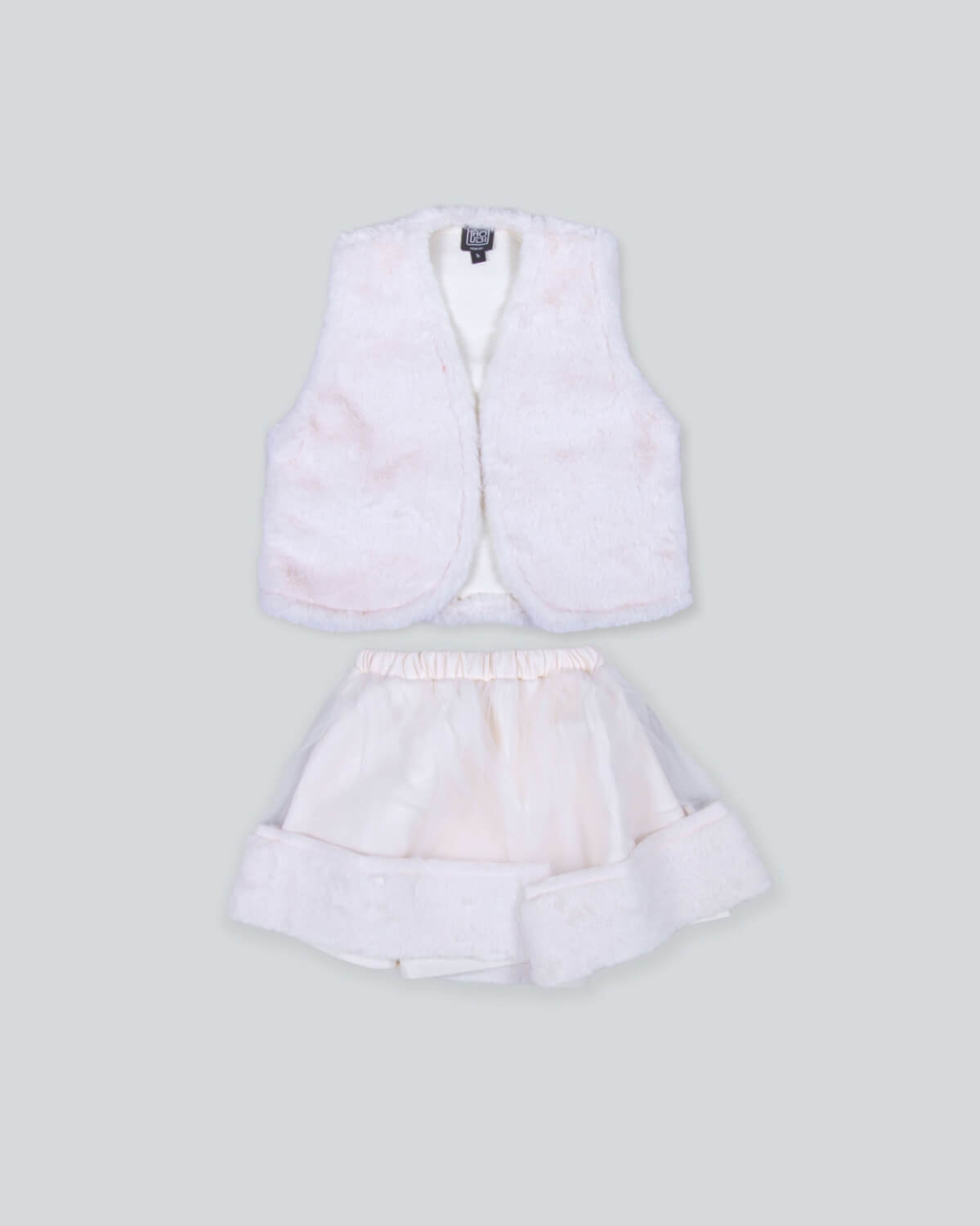 Multi-Color Vest With Skirt Set For Kids