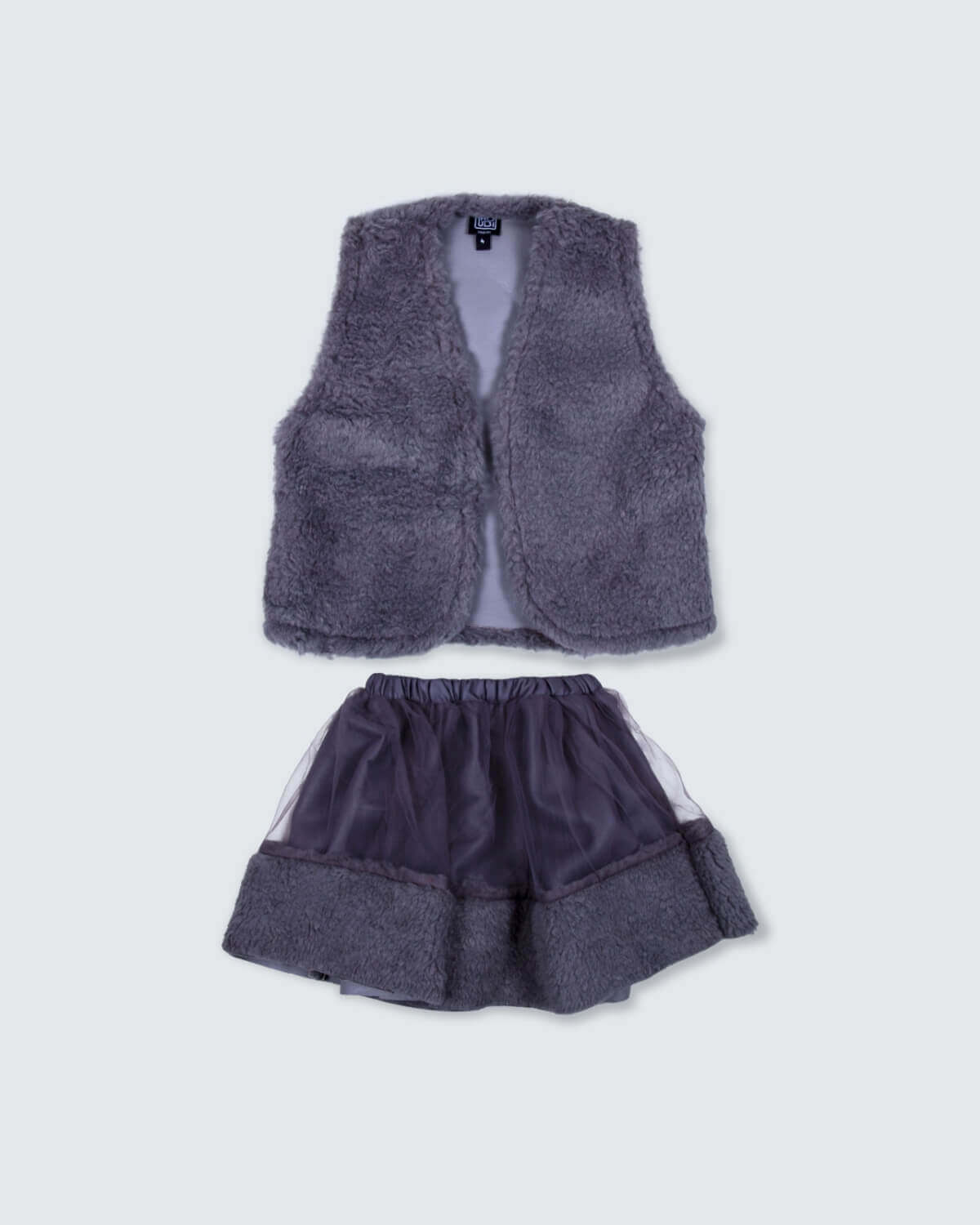 Multi-Color Vest With Skirt Set For Kids