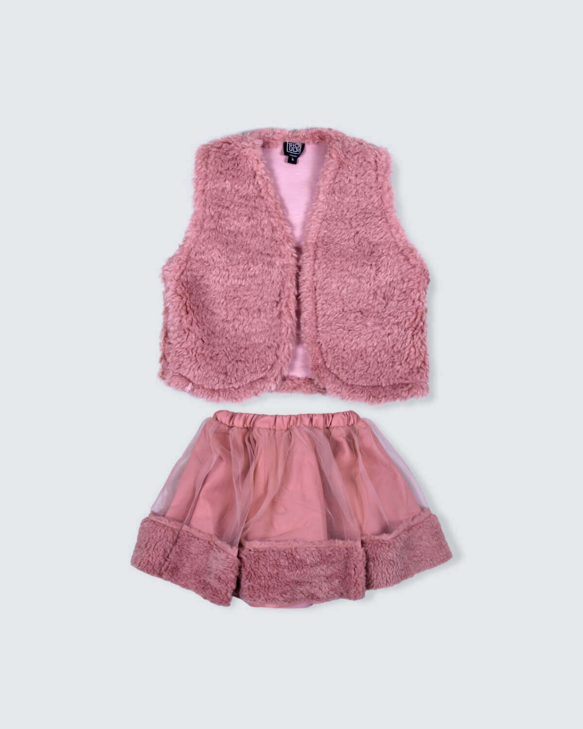 Multi-Color Vest With Skirt Set For Kids