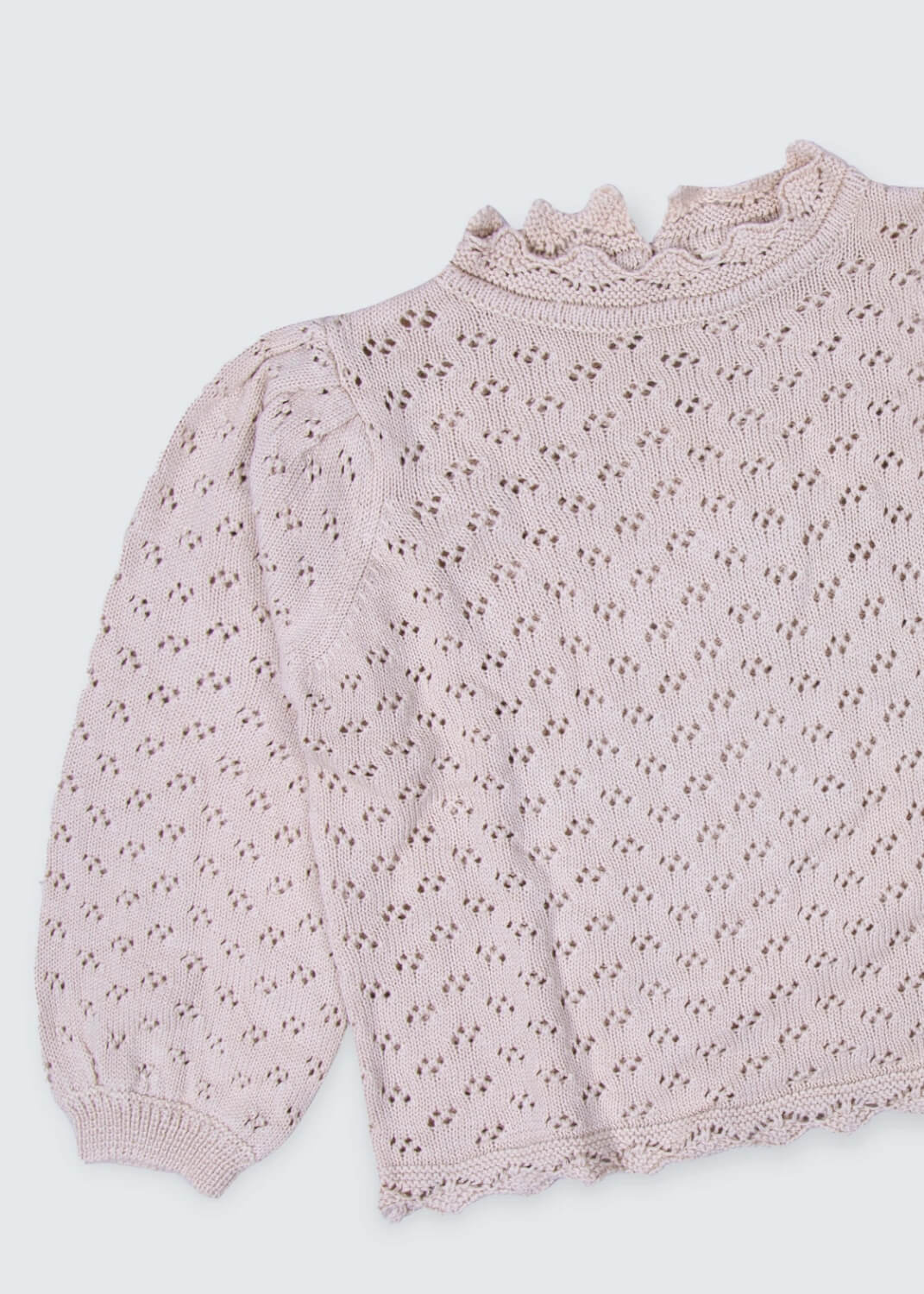 Beige Knitted Top For Girls