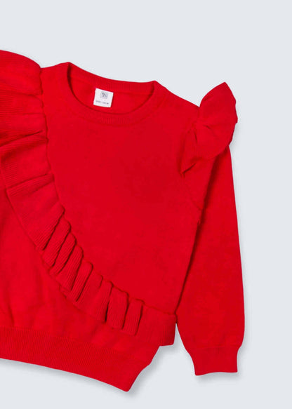 Multi-Color Semi-Cut Design Top For Girls