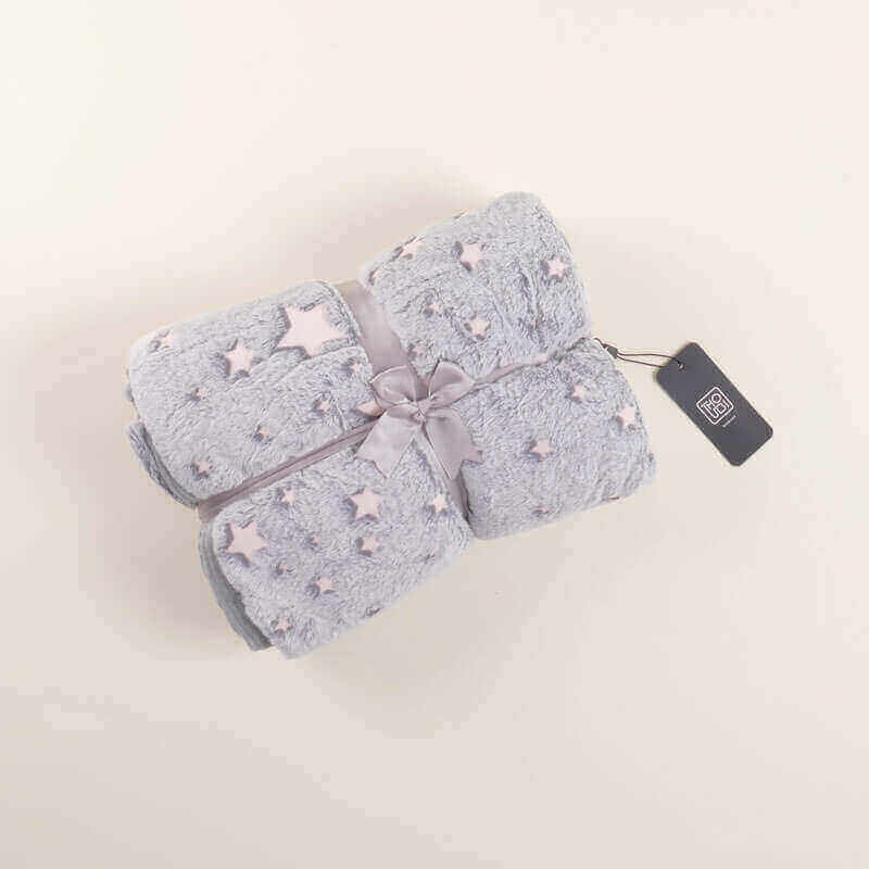 Multi-Color Stars Glow In The Dark Blanket For Kids (With Name Printing Option)