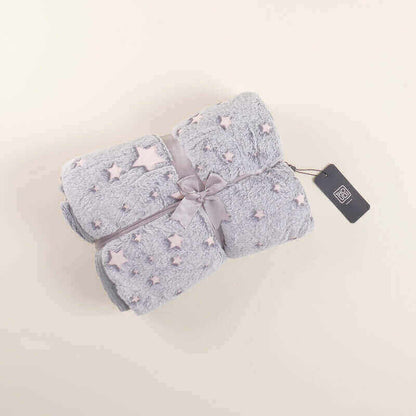 Multi-Color Stars Glow In The Dark Blanket For Kids (With Name Printing Option)