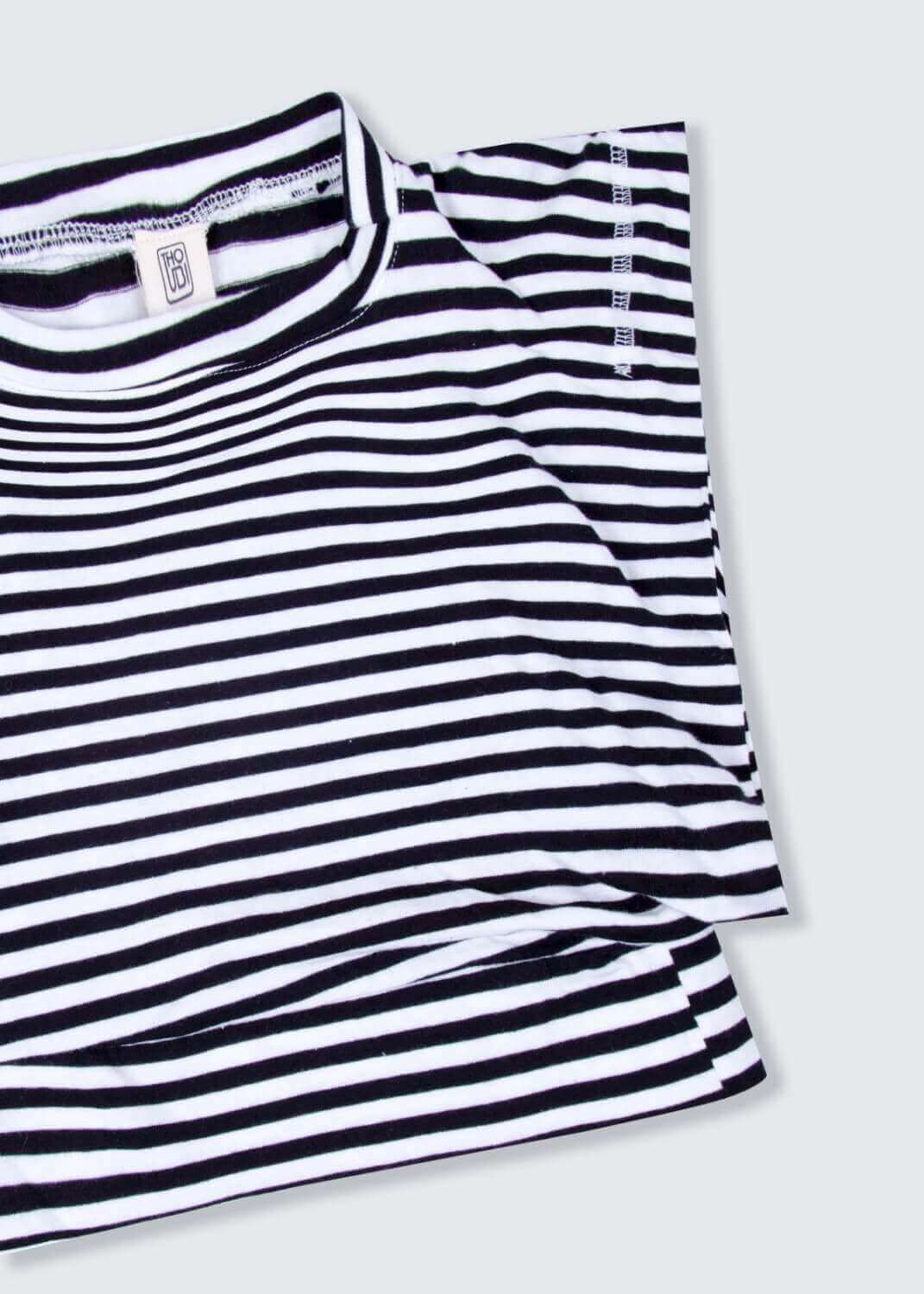 Black And White Stripe Top For Girls SS2022