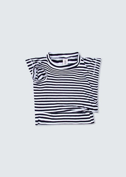 Black And White Stripe Top For Girls SS2022