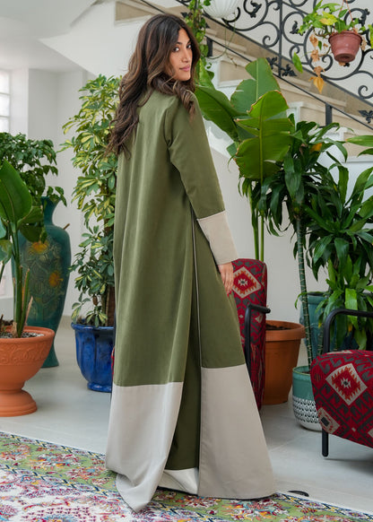8078 Olive Green Daraa Set For Women