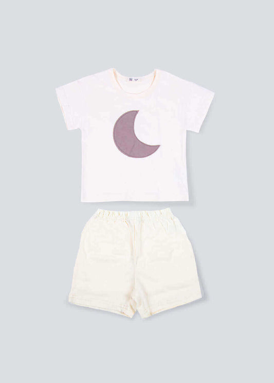 Beige Moon Set For Kids (With Embroidery Option)