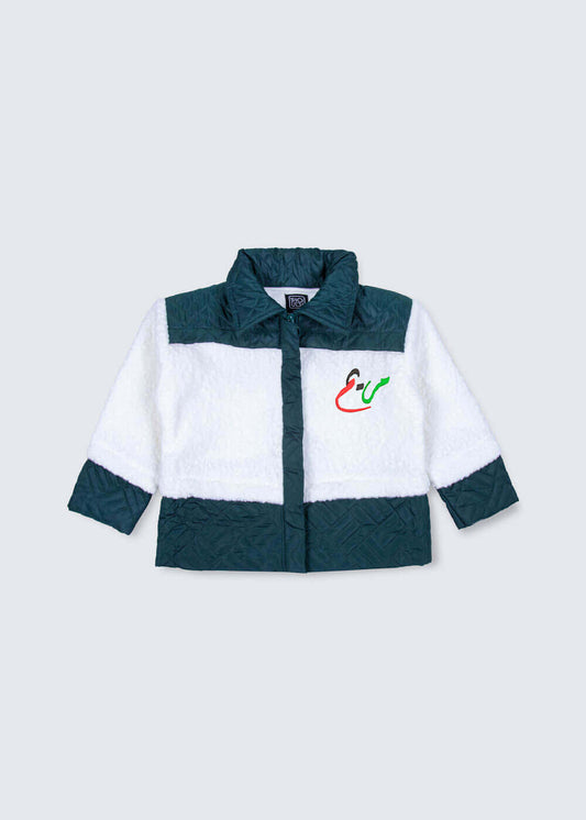 White And dark-green Winter Set For Kids - National Day (With Name Embroidery)