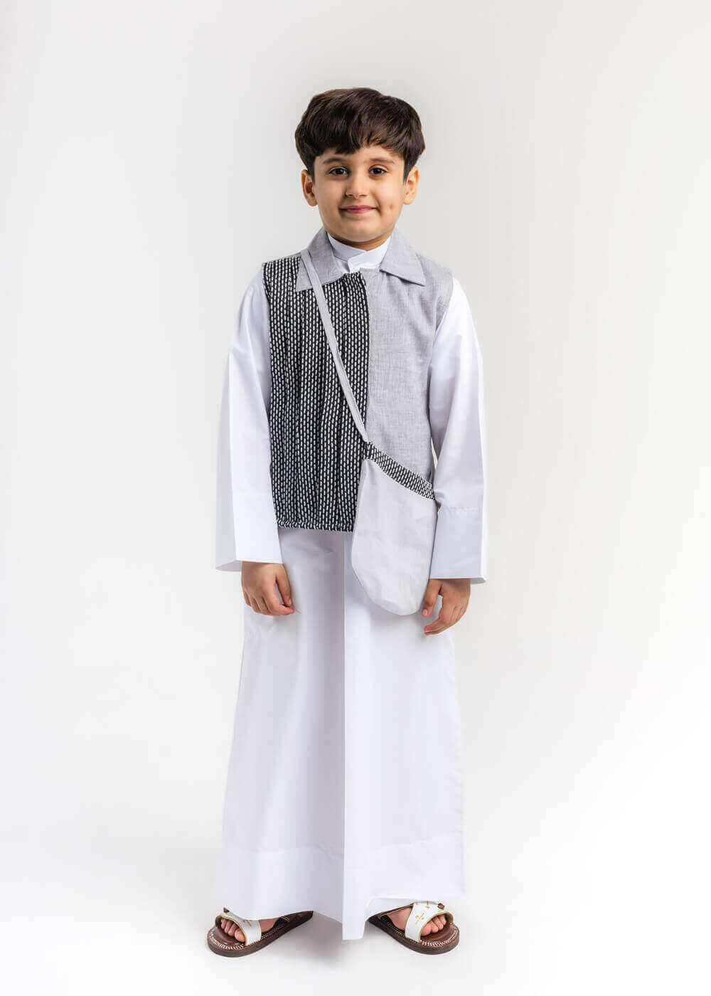 Grey Gergean Vest With Bag For Boys 2023