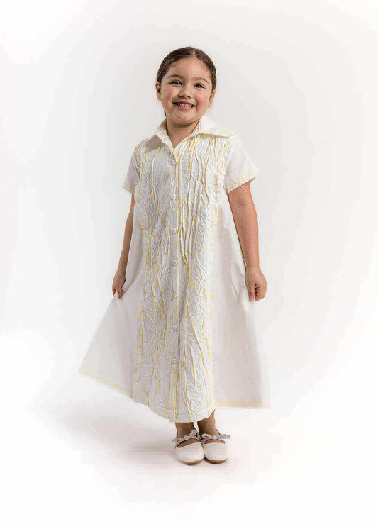 23SS1TB497307 Multi-Color Long White Shirt Inscription Design For Girls