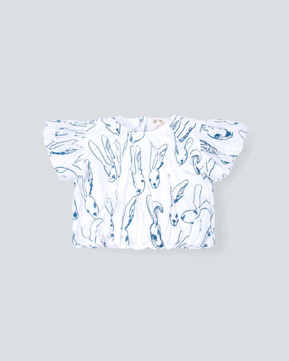 White And Blue 7140 Shirt For Girls