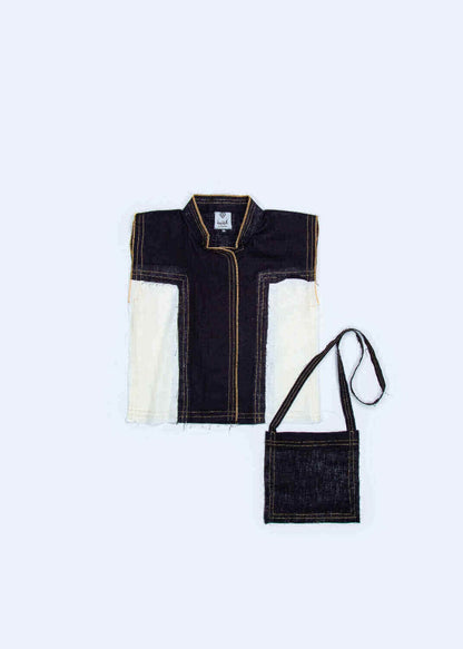 Black 23SS0TB377331 Gergean Vest With Bag For Boys