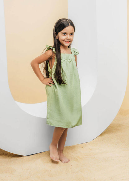 Green 7115 Dress For Girls