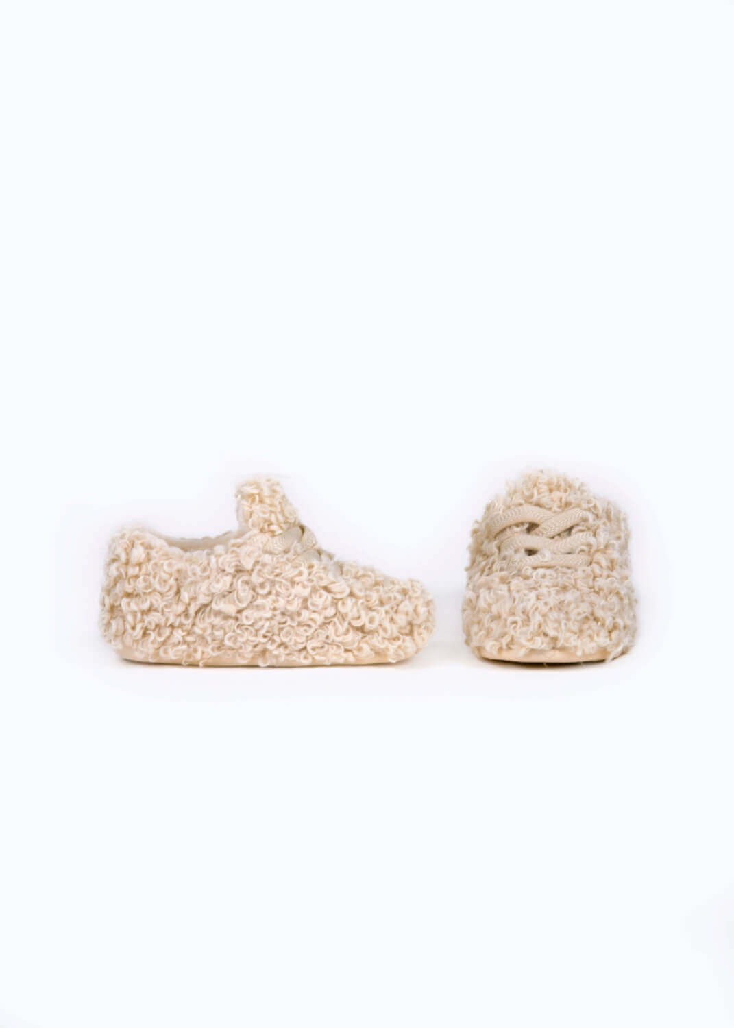 Beige Soft Fur Shoe For Girls