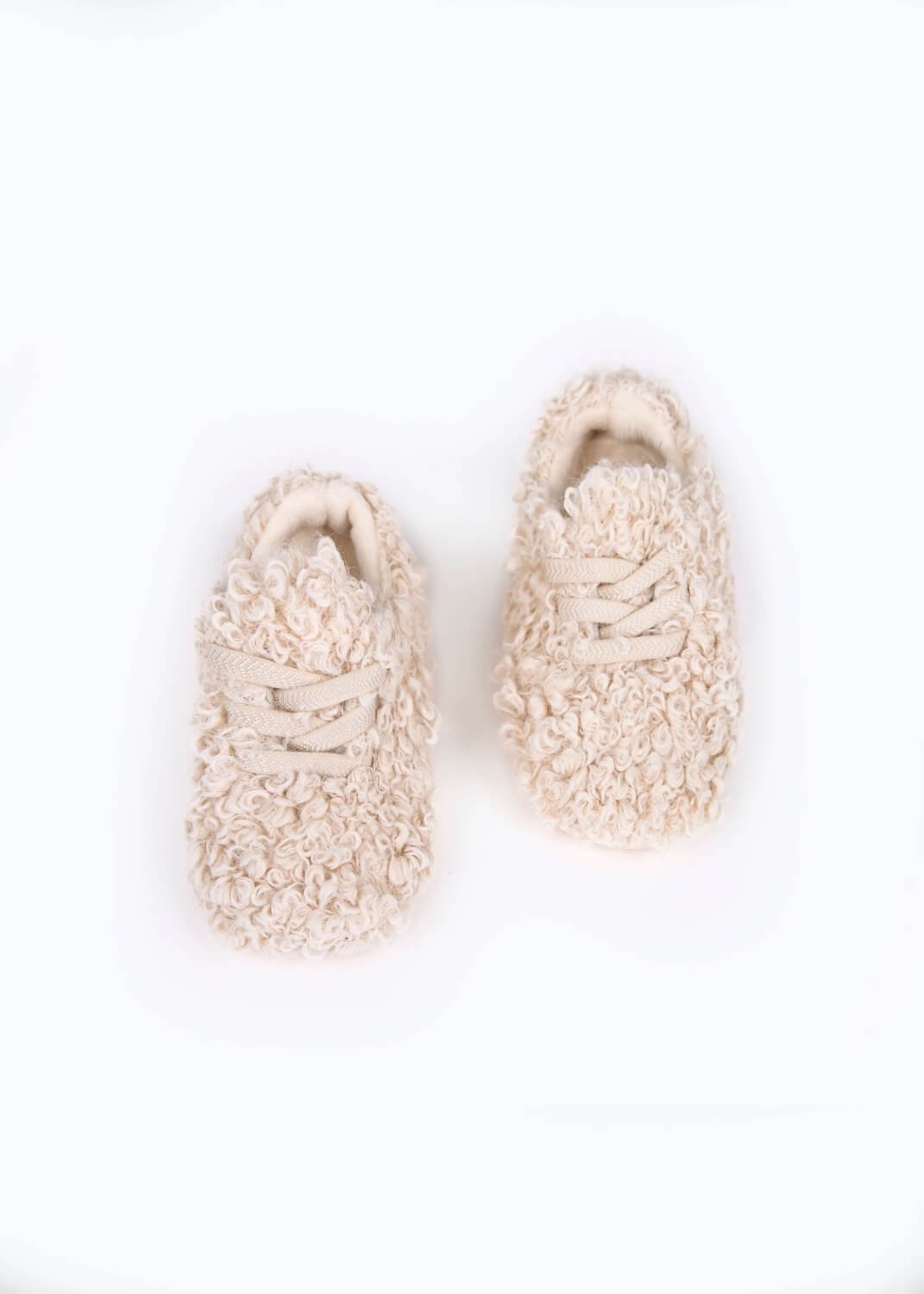 Beige Soft Fur Shoe For Girls