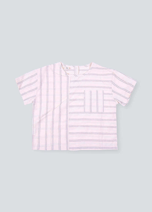 White 7152 Stripe T-Shirt For Boys