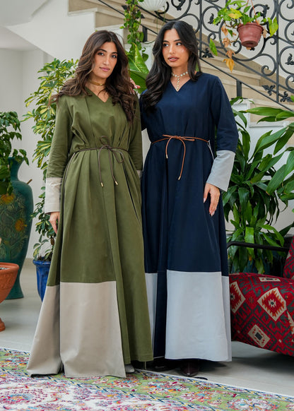 8078 Olive Green Daraa Set For Women