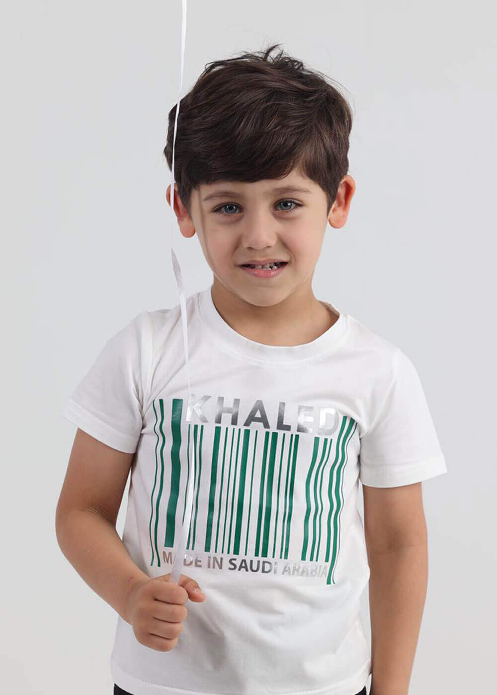 White T-Shirt Barcode Design (With Name Printing)