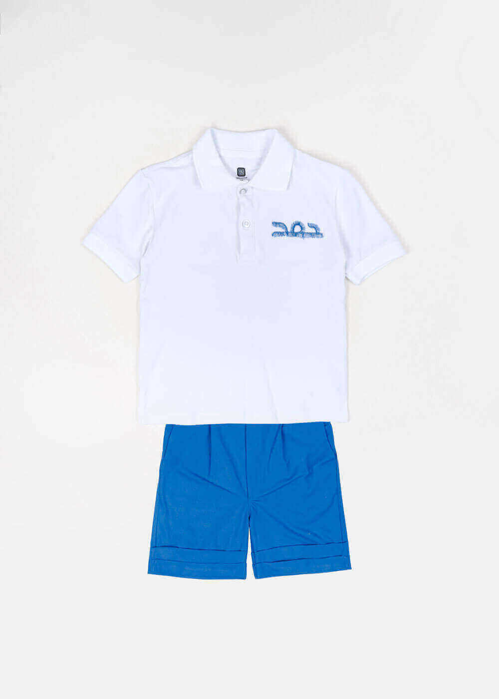 Boys Kinder Garden School Uniform B2 - White/Blue (With Name Embroidery Option)