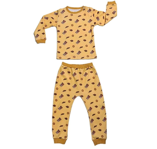 Caramel Choco Milk Top And Pajama - Long sleeves Set