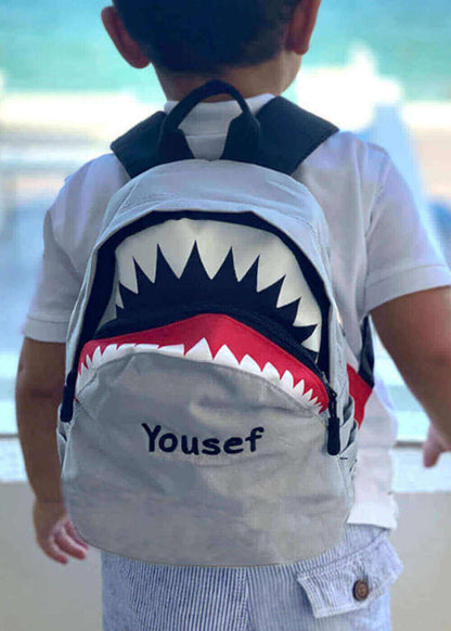 Shark School Bag for Kids (With Name Embroidery)