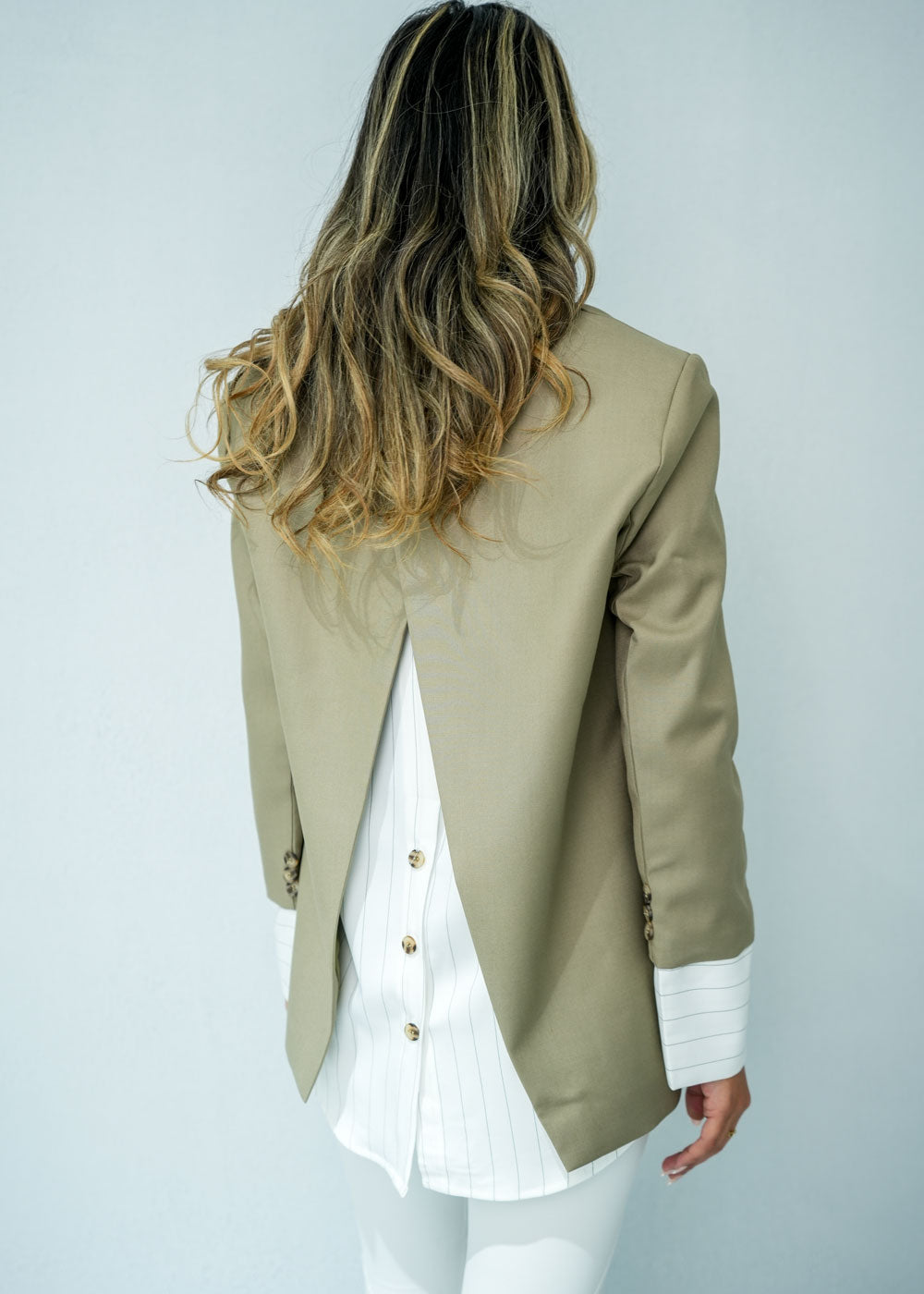 7374 Khaki Blazer For Women