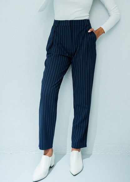 7471 Navy Stripes Pant For Women